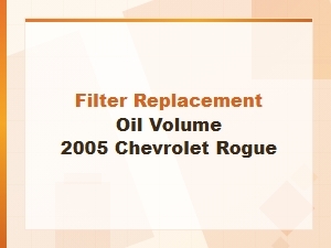 Filter Replacement Oil Volume for Chevrolet Rogue