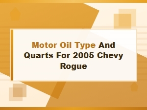 Motor Oil Type and Quarts for a Chevy Rogue