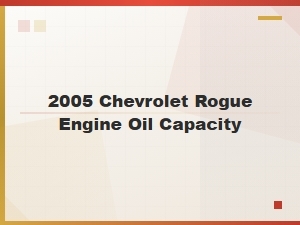 Chevrolet Rogue Engine Oil Capacity Specifications