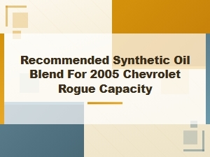 A Guide to Selecting the Recommended Synthetic Blend